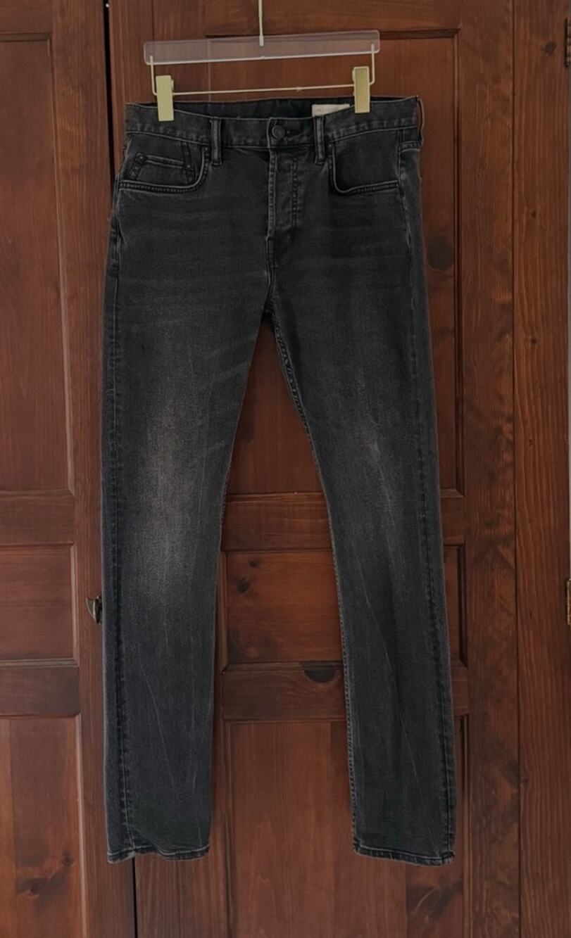 ALLSAINTS Men’s Cigarette Skinny Fit Stretch Denim Jeans Washed Black W32 ME039T